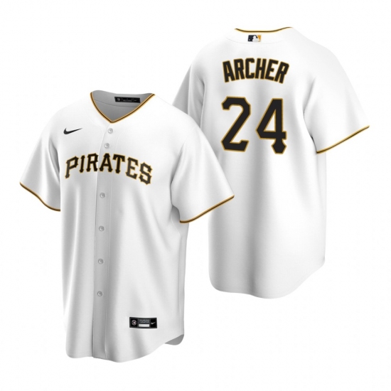 Mens Nike Pittsburgh Pirates 24 Chris Archer White Home Stitched