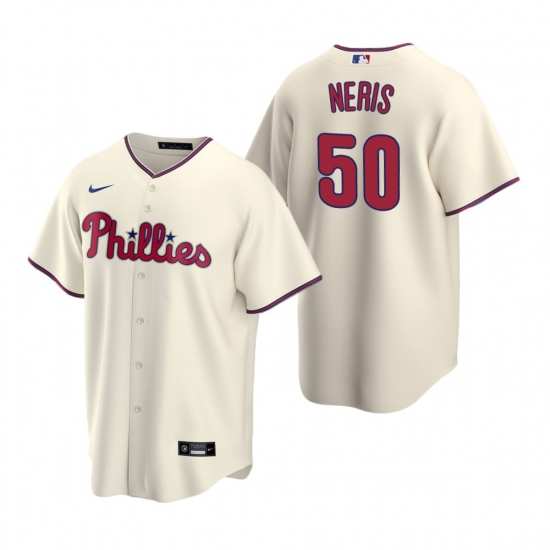 Mens Nike Philadelphia Phillies 50 Hector Neris Cream Alternate 