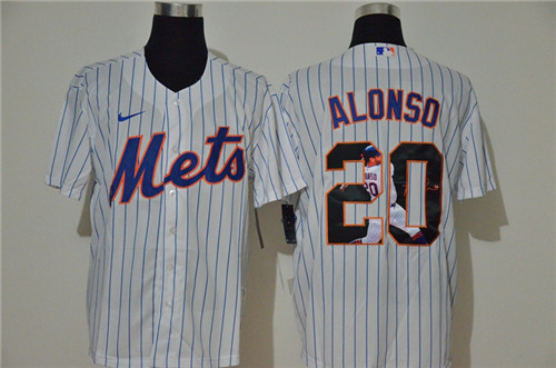 Mets 20 Pete Alonso White Nike Cool Base Player Jersey