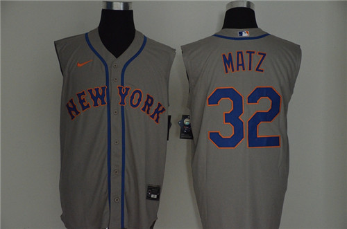 Mets 32 Steven Matz Gray Nike Cool Base Sleeveless Jersey