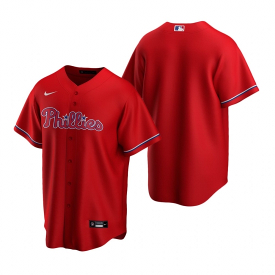 Mens Nike Philadelphia Phillies Blank Red Alternate Stitched Bas