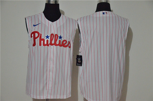 Phillies Blank White Nike Cool Base Sleeveless Jersey