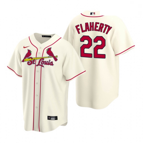 Men's Nike St. Louis Cardinals #22 Jack Flaherty Cream Alternate