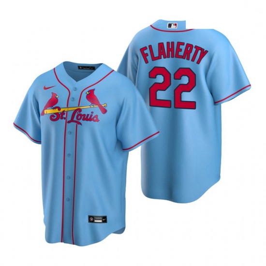 Men's Nike St. Louis Cardinals #22 Jack Flaherty Light Blue Alte