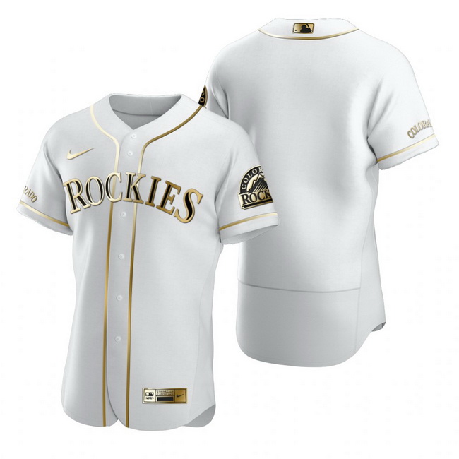 Colorado Rockies Blank White Nike Mens Authentic Golden Edition MLB Jersey