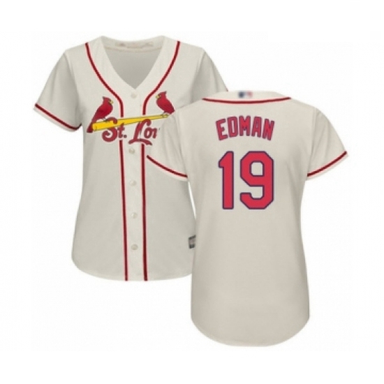 Women's St. Louis Cardinals #19 Tommy Edman Authentic Cream Alternate Cool Base Baseball Player Jers