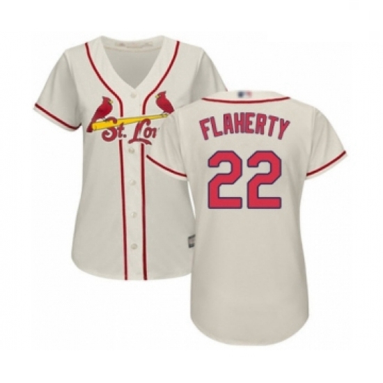 Women's St. Louis Cardinals #22 Jack Flaherty Authentic Cream Alternate Cool Base Baseball Player Je