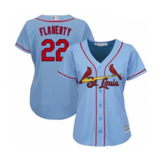 Women's St. Louis Cardinals #22 Jack Flaherty Authentic Light Blue Alternate Cool Base Baseball Play