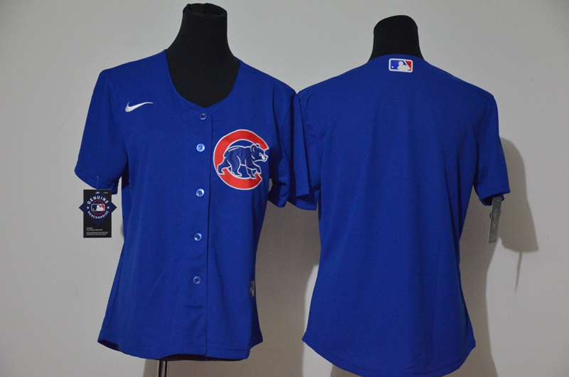 Women Cubs Blank Royal Women Cool Base Jersey