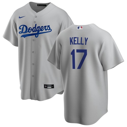 Men's Nike Los Angeles Dodgers #17 Joe Kelly Gray Stitched Cool Base MLB Jersey