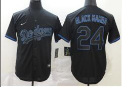Men Dodgers 24 Kobe Bryant Name Black Mamba Black  Cool Base Sti