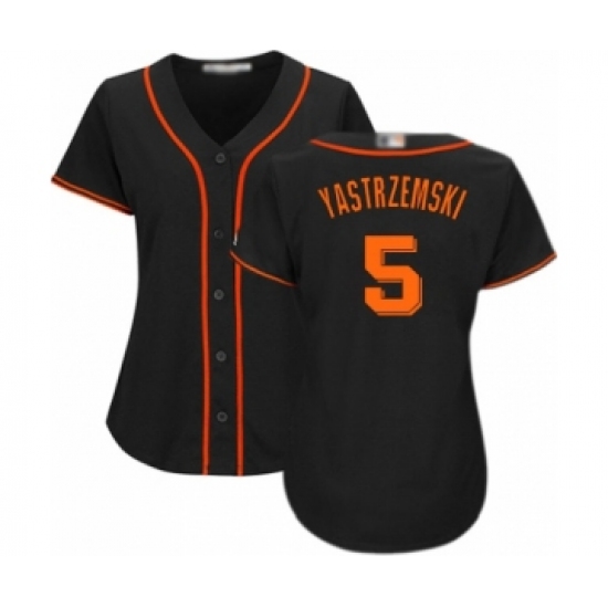 Women's San Francisco Giants #5 Mike Yastrzemski Authentic Black Alternate Cool Base Baseball Player