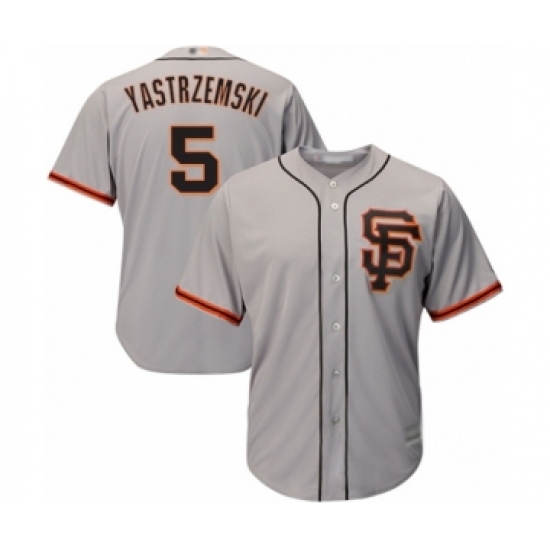 Men's San Francisco Giants #5 Mike Yastrzemski Grey Alternate Flex Base Authentic Collection Basebal