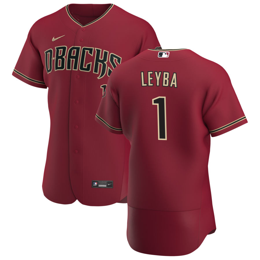 Men Arizona Diamondbacks 1 Domingo Leyba Men Nike Crimson Flex B