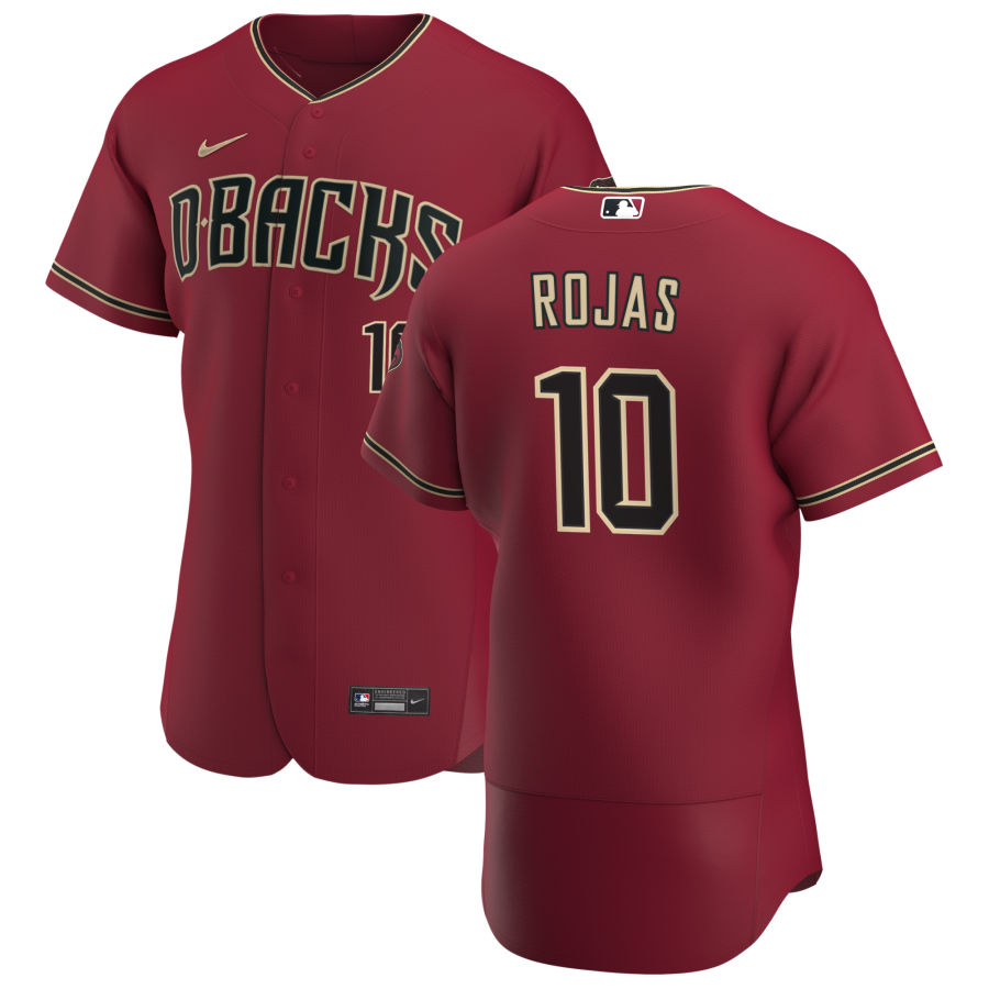 Men Arizona Diamondbacks 10 Josh Rojas Men Nike Crimson Flex Base Alternate Team MLB Jersey