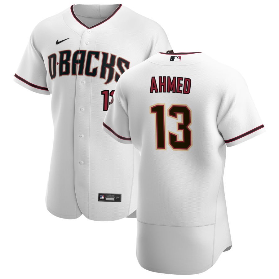 Men Arizona Diamondbacks 13 Nick Ahmed Men Nike White Crimson Fl