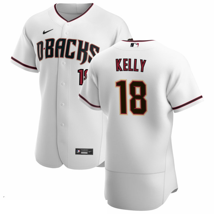 Men Arizona Diamondbacks 18 Carson Kelly Men Nike White Crimson 