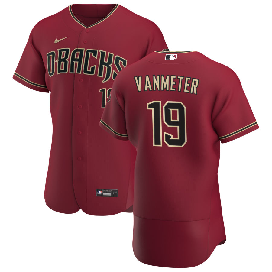 Men Arizona Diamondbacks 19 Josh VanMeter Men Nike Crimson Flex Base Alternate Team MLB Jersey