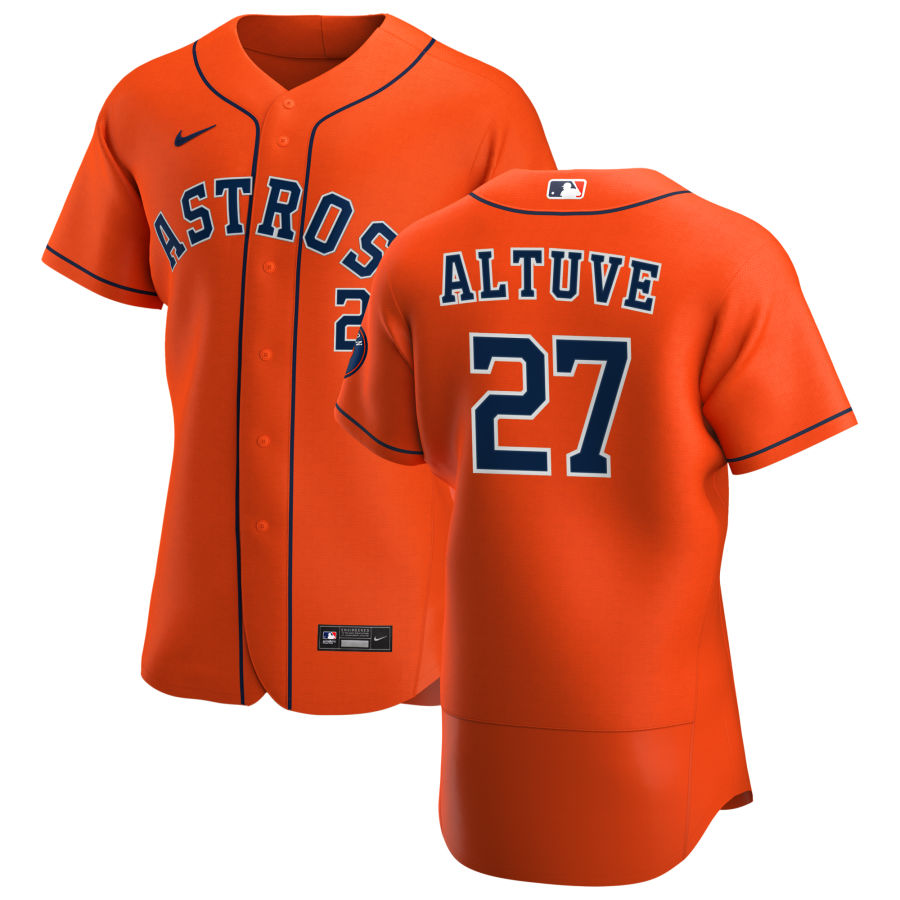 Men Houston Astros 27 Jose Altuve Men Nike Orange Alternate 2020