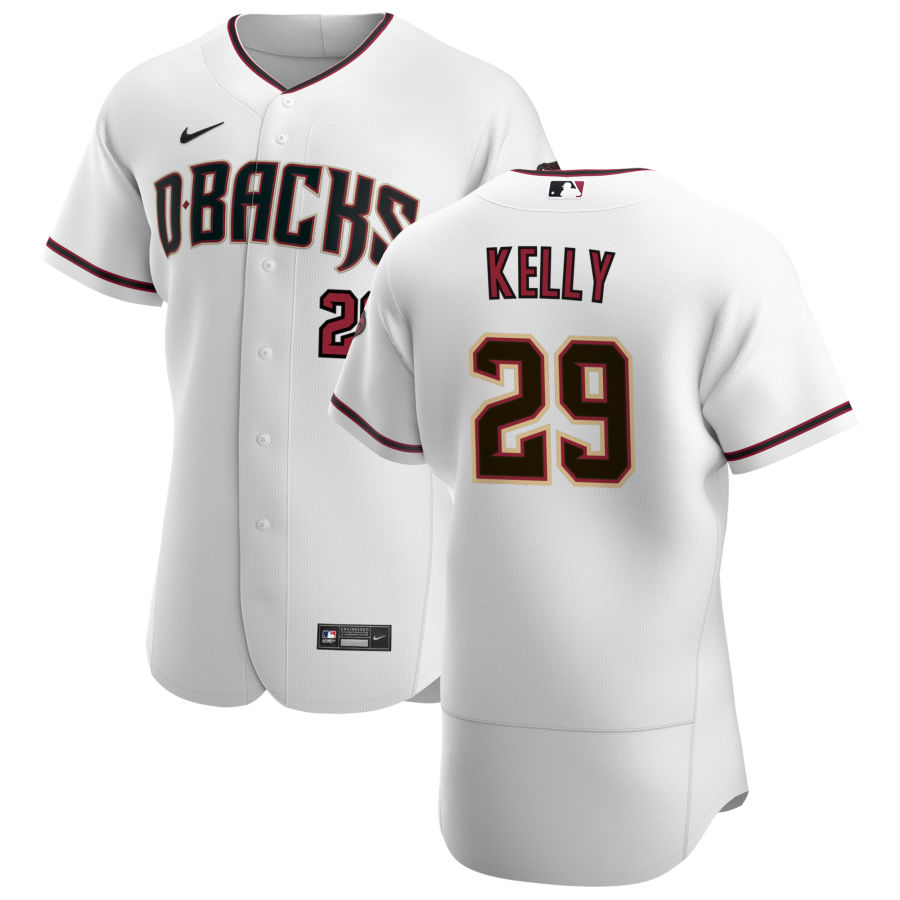 Men Arizona Diamondbacks 29 Merrill Kelly Men Nike White Crimson Flex Base Home Team MLB Jersey