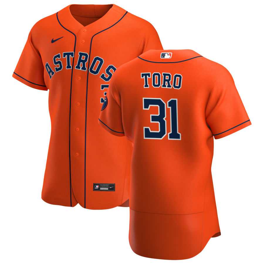 Men Houston Astros 31 Abraham Toro Men Nike Orange Alternate 202