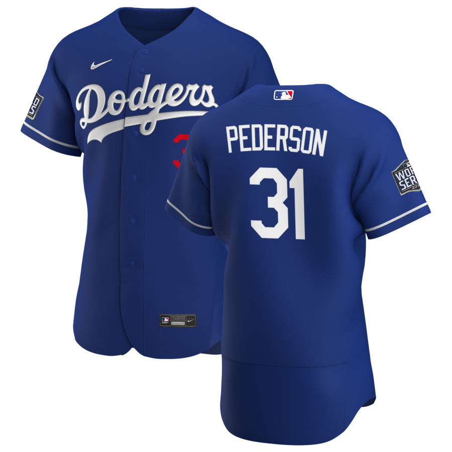 Men Los Angeles Dodgers 31 Joc Pederson Men Nike Royal Alternate 2020 World Series Bound Flex Base P