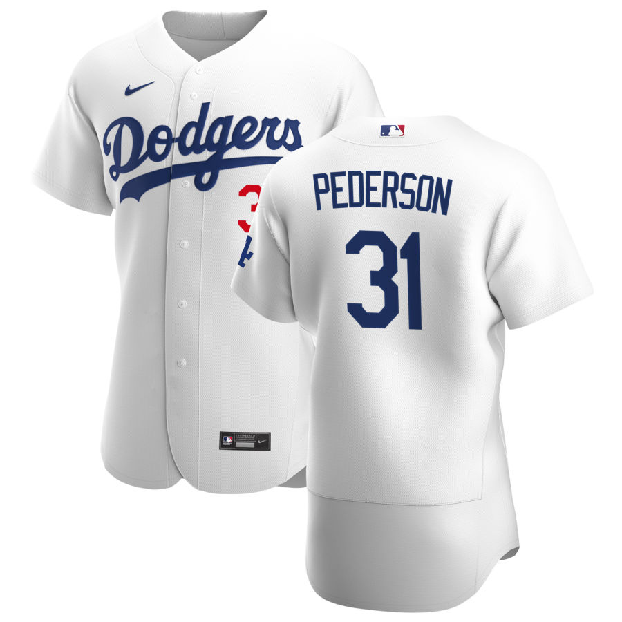 Men Los Angeles Dodgers 31 Joc Pederson Men Nike White Home 2020