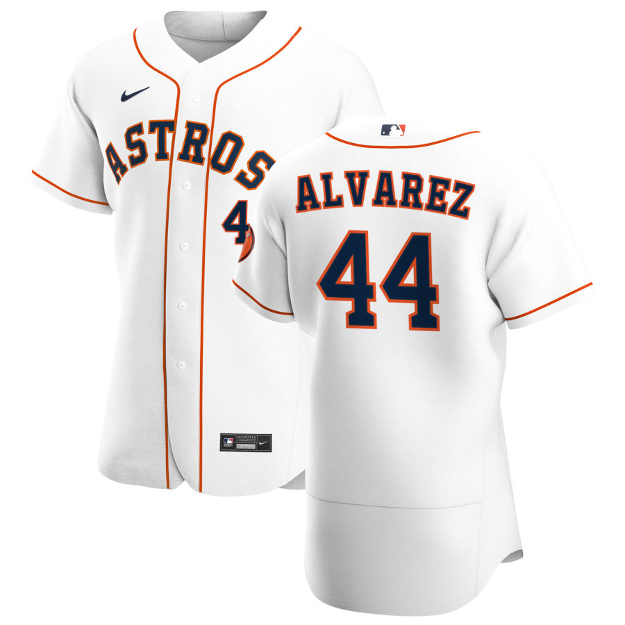 Men Houston Astros 44 Yordan Alvarez Men Nike White Home 2020 Fl