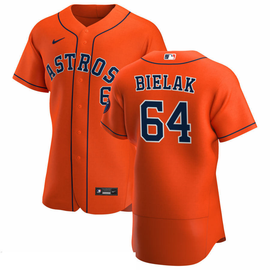 Men Houston Astros 64 Brandon Bielak Men Nike Orange Alternate 2