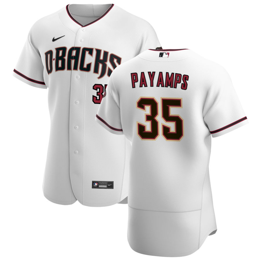 Men Arizona Diamondbacks 35 Joel Payamps Men Nike White Crimson Flex Base Home Team MLB Jersey