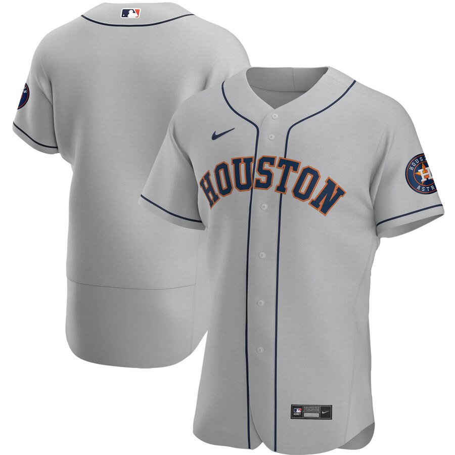 Men Houston Astros Men Nike Gray Road 2020 Flex Base Official Te