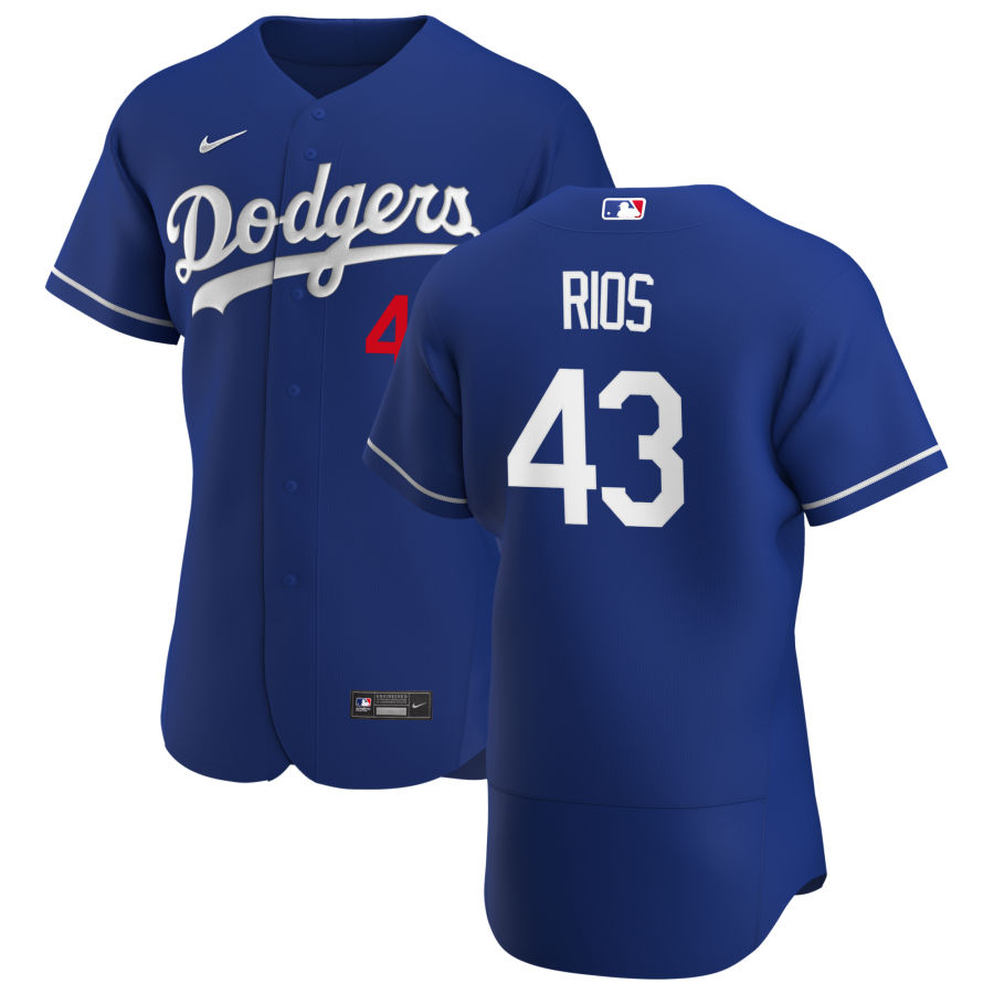 Men Los Angeles Dodgers 43 Edwin Rios Men Nike Royal Alternate 2