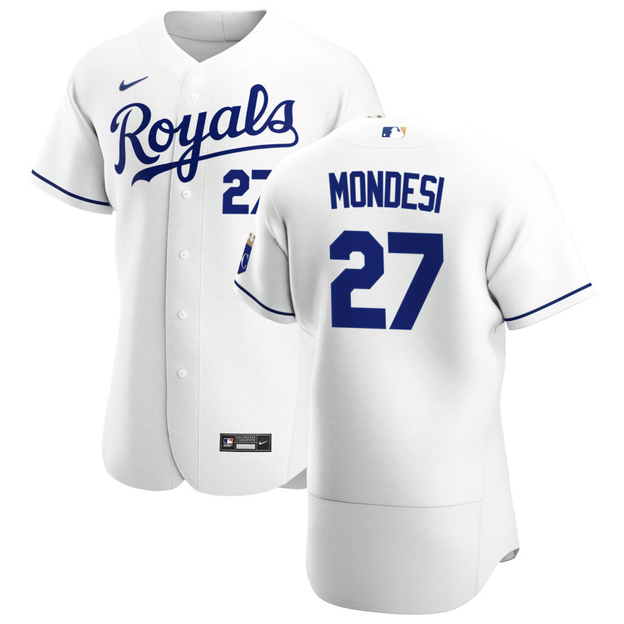 Men Kansas City Royals 27 Adalberto Mondesi Men Nike White Home 2020 Flex Base Player MLB Jersey