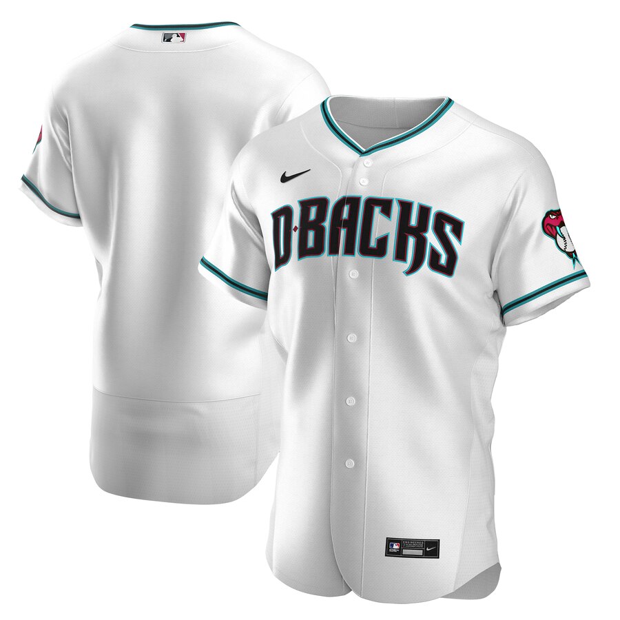 Men Arizona Diamondbacks Men Nike White Teal Flex Base Alternate Team MLB Jersey