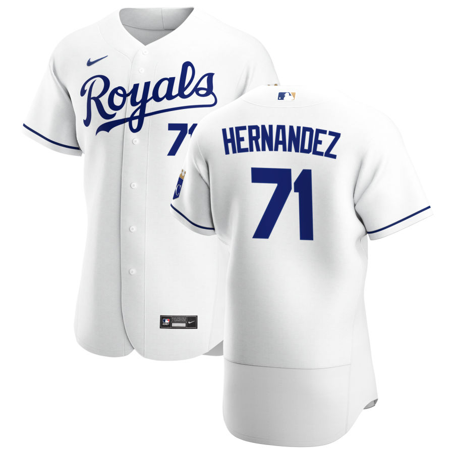 Men Kansas City Royals 71 Carlos Hernandez Men Nike White Home 2020 Flex Base Player MLB Jersey