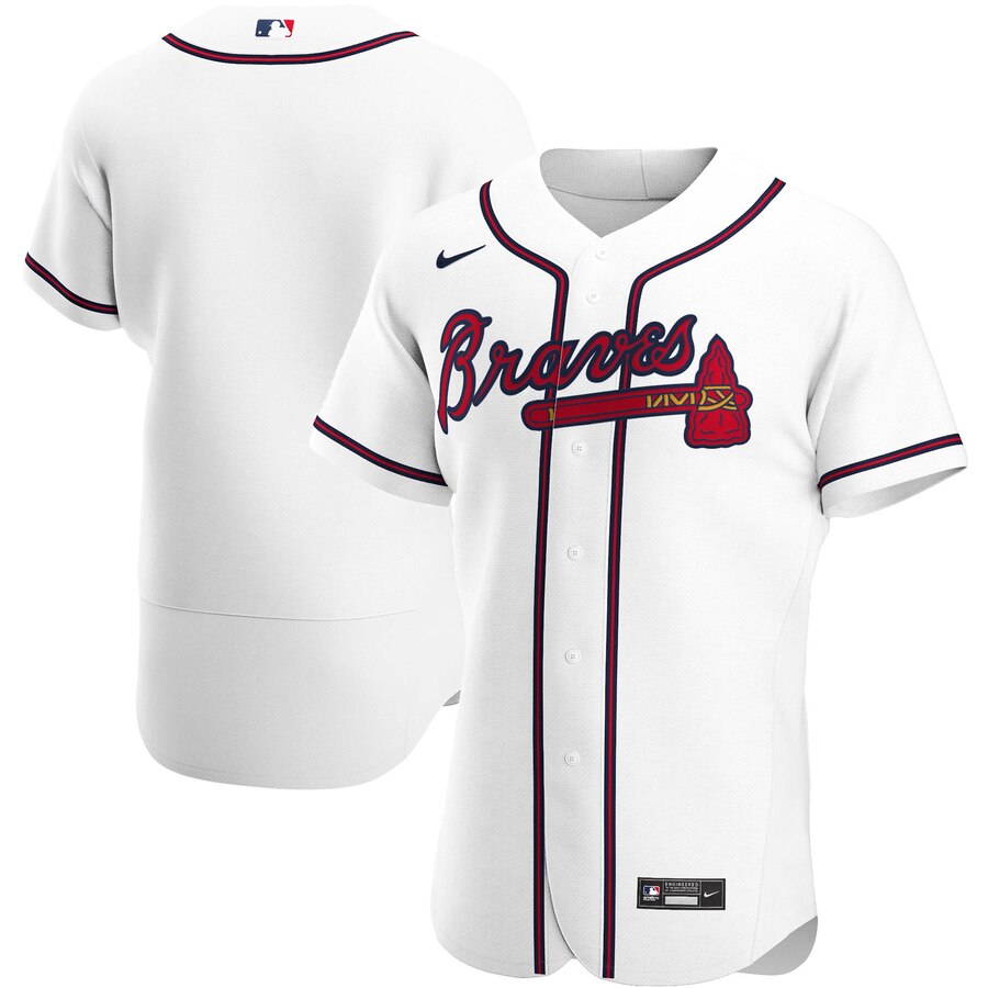 Men Atlanta Braves Men Nike White Home 2020 Flex Base Team MLB Jersey