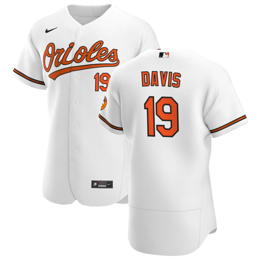 Men Baltimore Orioles 19 Chris Davis Men Nike White Home 2020 Flex Base Player MLB Jersey