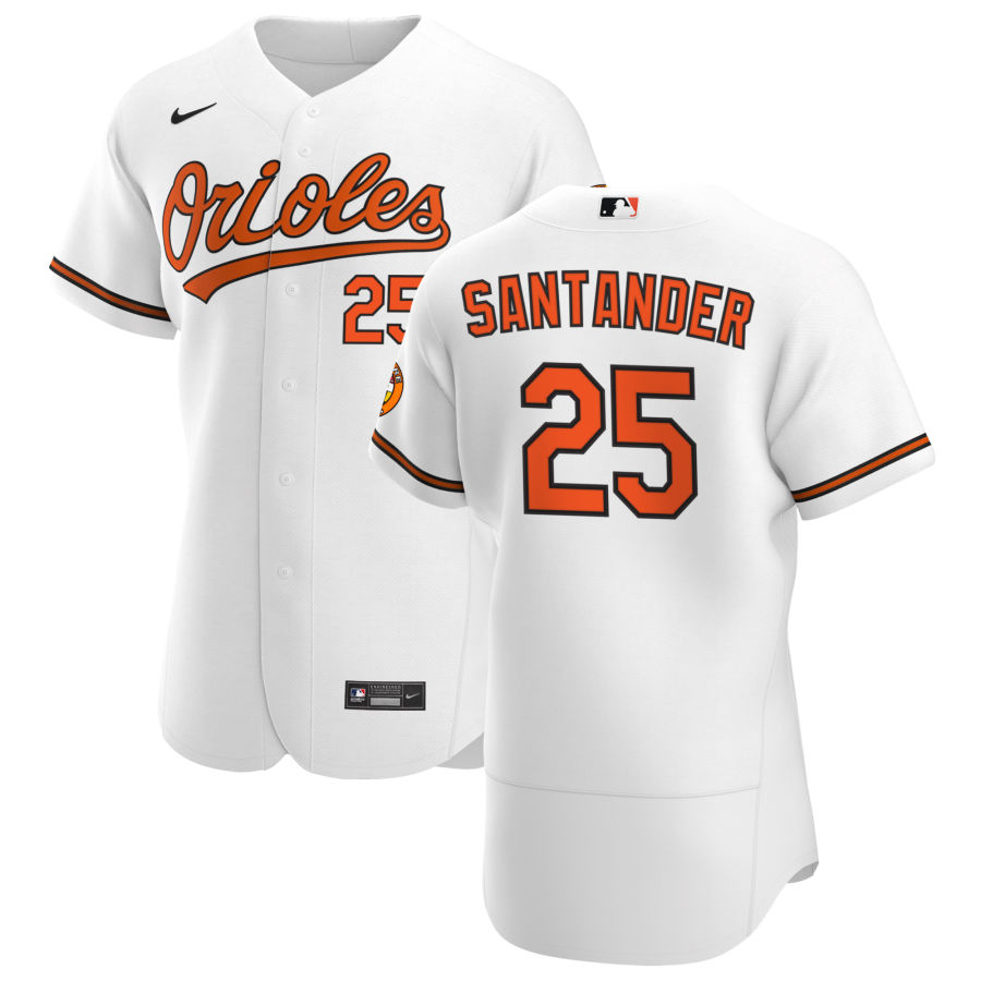 Men Baltimore Orioles 25 Anthony Santander Men Nike White Home 2020 Flex Base Player MLB Jersey