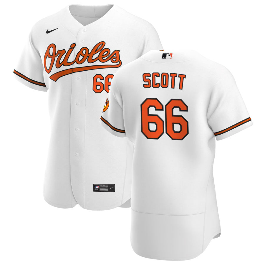 Men Baltimore Orioles 66 Tanner Scott Men Nike White Home 2020 Flex Base Player MLB Jersey