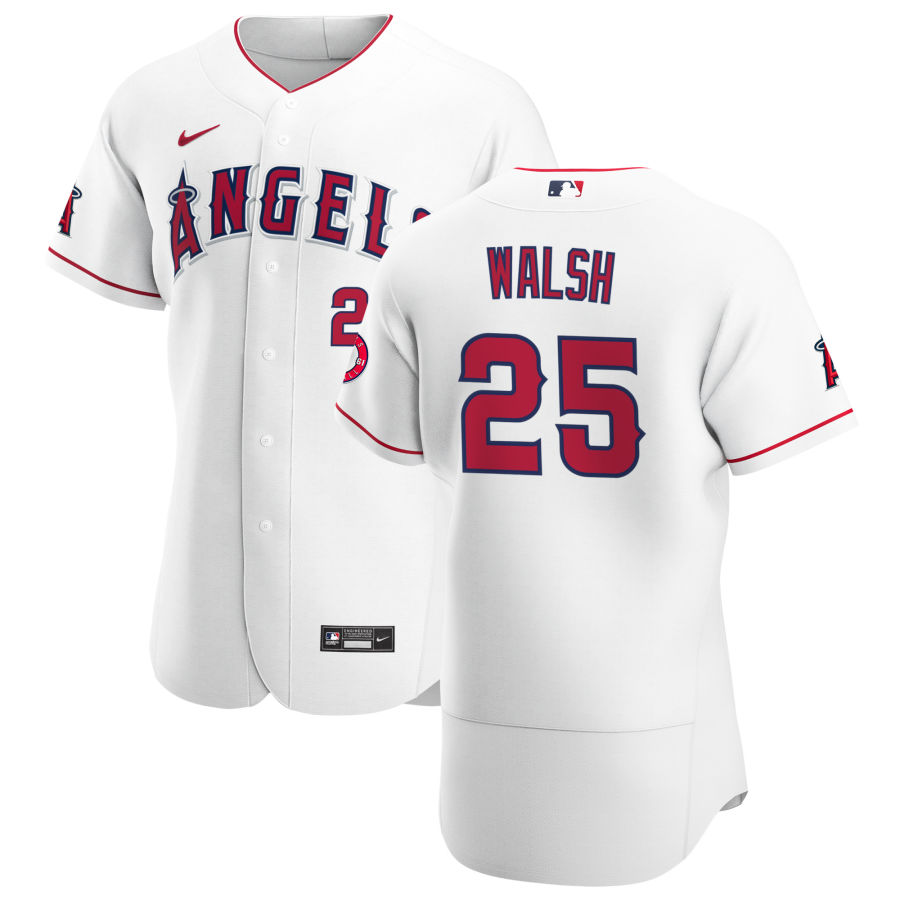 Men Los Angeles Angels 25 Jared Walsh Men Nike White Home 2020 Flex Base Player MLB Jersey