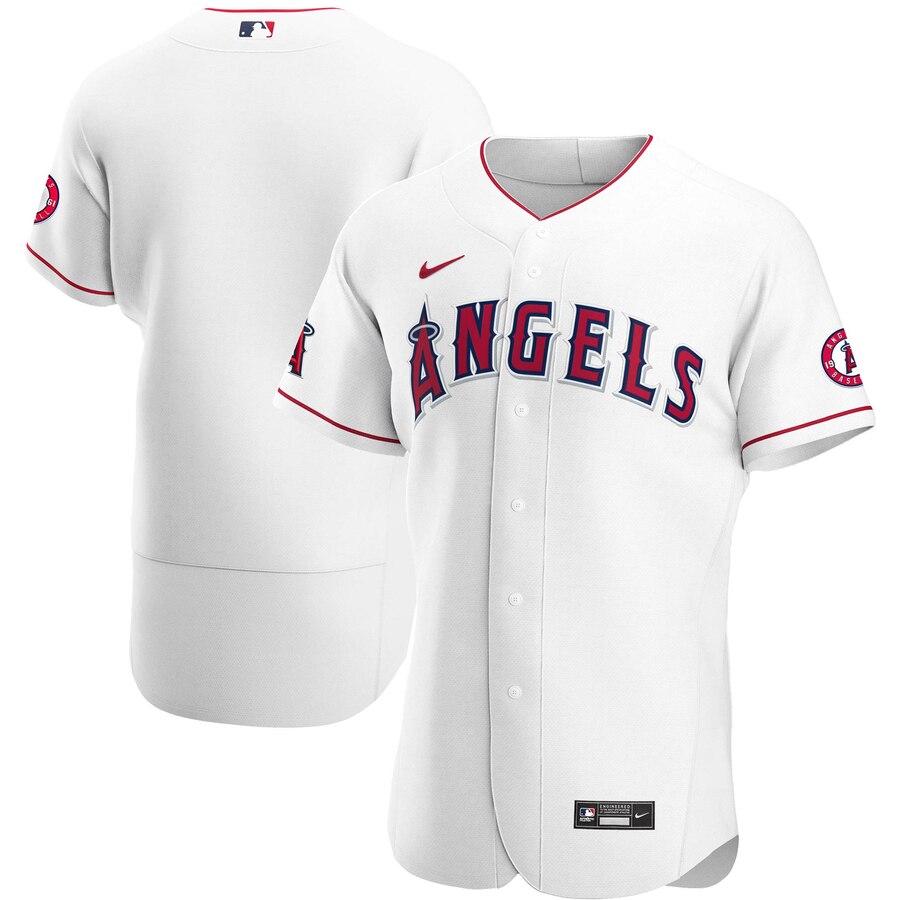 Men Los Angeles Angels Men Nike White Home 2020 Flex Base Team MLB Jersey