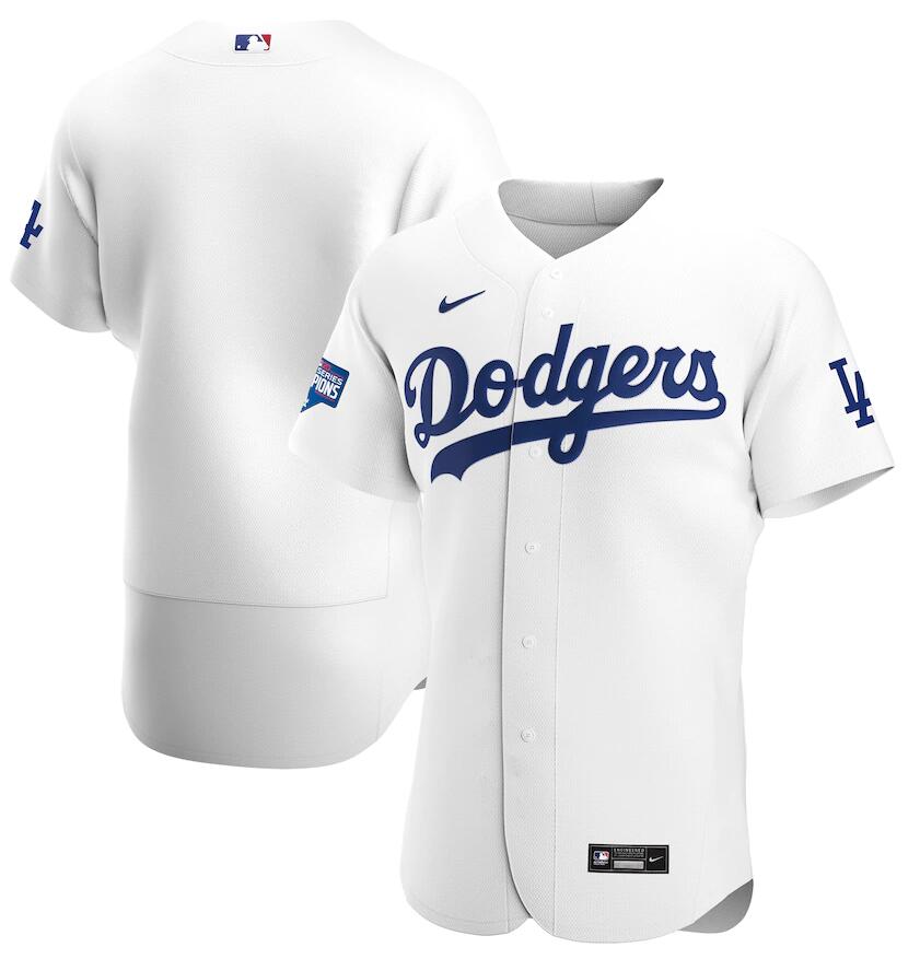 Men Los Angeles Dodgers Blank White Nike 2020 World Series Champions Flexbase Jersey