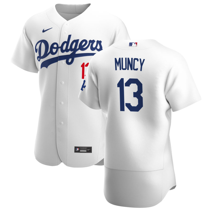 Men Los Angeles Dodgers 13 Max Muncy Men Nike White Home 2020 Flex Base Player MLB Jersey