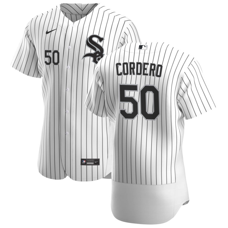 Men Chicago White Sox 50 Jimmy Cordero Men Nike White Home 2020 