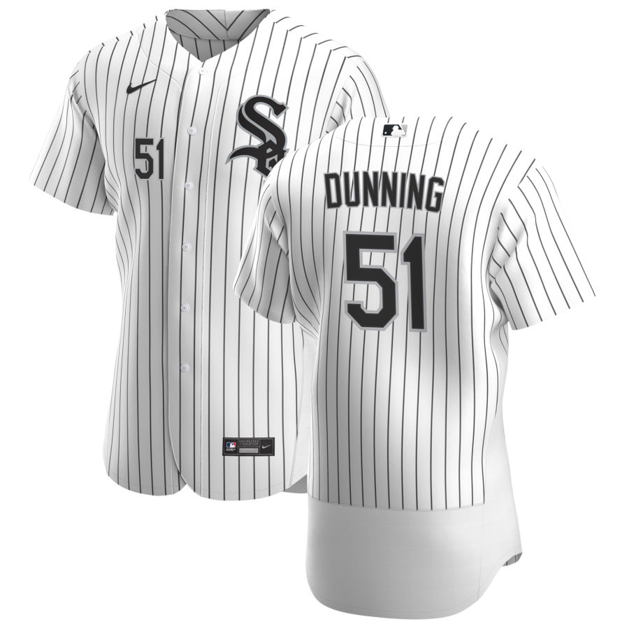 Men Chicago White Sox 51 Dane Dunning Men Nike White Home 2020 Flex Base Player MLB Jersey