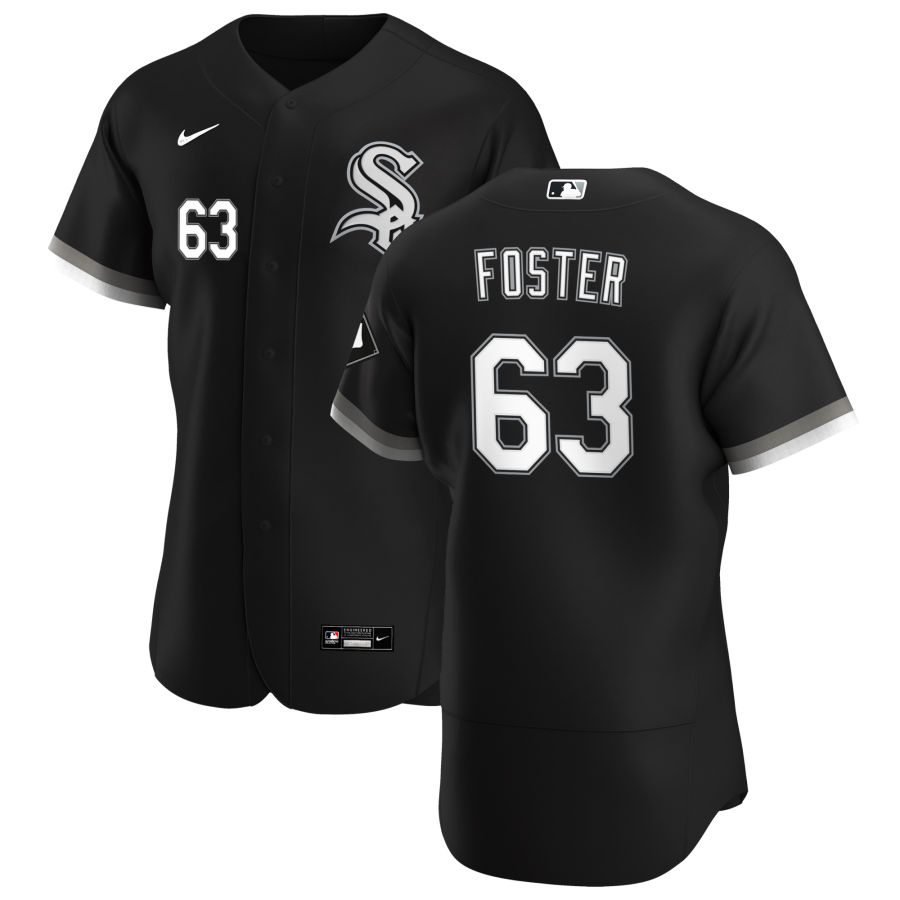 Men Chicago White Sox 63 Matt Foster Men Nike Black Alternate 20