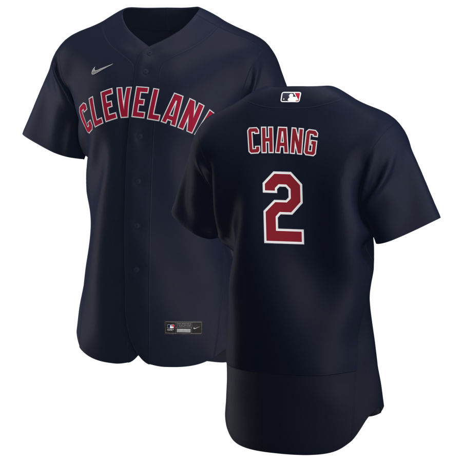 Men Cleveland Indians 2 Yu Chang Men Nike Navy Alternate 2020 Fl