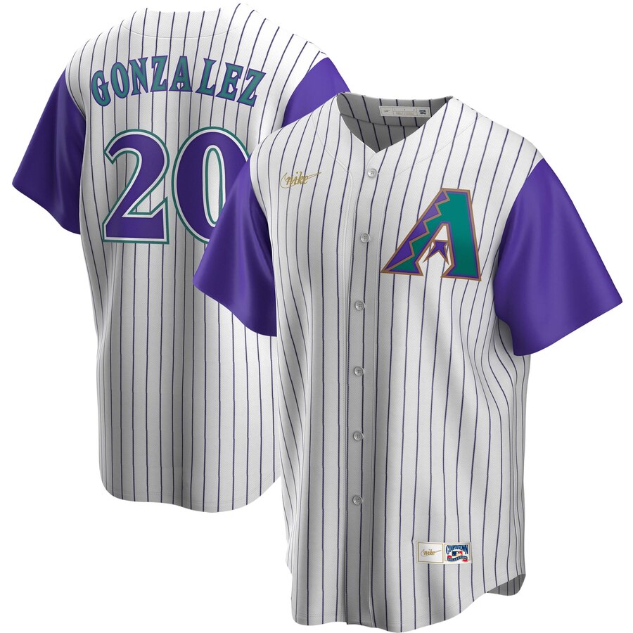 Men Arizona Diamondbacks 20 Luis Gonzalez Nike Alternate Cooperstown Collection Player MLB Jersey Cr