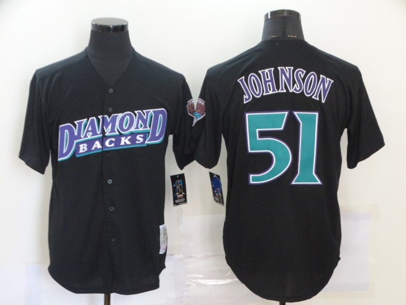 Men Arizona Diamondbacks 51 Randy Johnson Black Cooperstown Collection Jersey