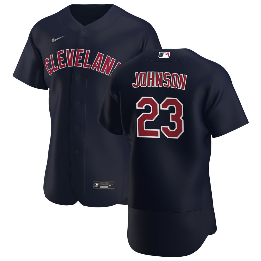 Men Cleveland Indians 23 Daniel Johnson Men Nike Navy Alternate 2020 Flex Base Player MLB Jersey